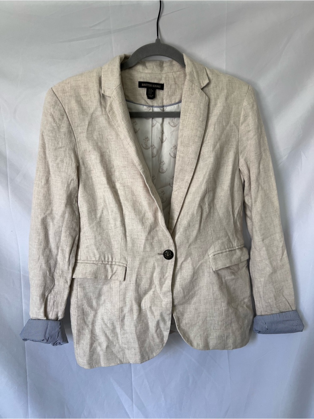 Women’s BRITISH KHAKI Linen Nautical Blazer